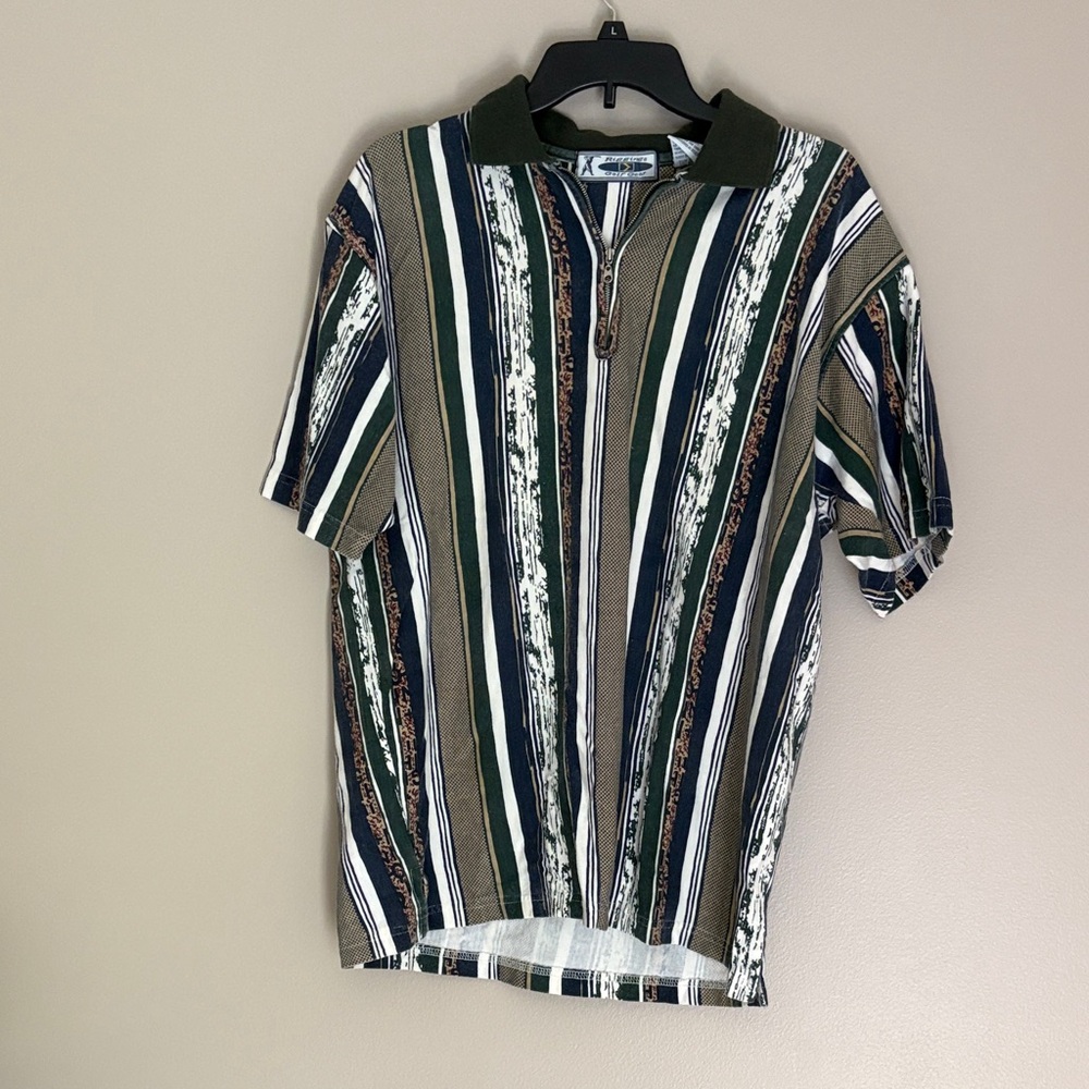 Striped Men's Polo Shirt Riggings Golf Gear